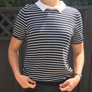 Collar stripe T-shirt